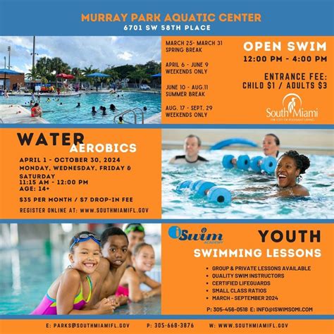 Murray Park Aquatic Center Programs, Murray Park, South Miami, 25 March ...
