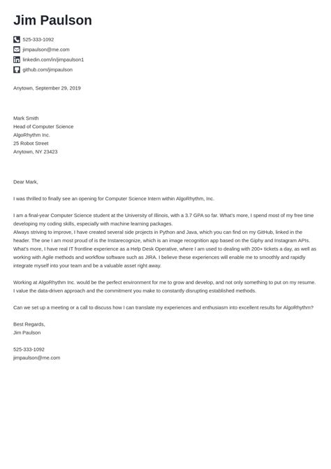 Image result for Computer Science Cover Letter Examples
