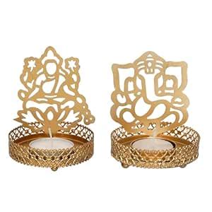 Buy The Flying tree Lakshmi/Ganesha Shadow Tea Light Candle Holder Diya ...
