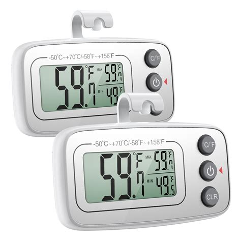 Refrigerator Thermometer, AMIR Digital Fridge Thermometer Freezer ...