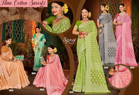 Titan Cotton Saroski Saroj Soft Cotton Sarees Wholesaler – Kavya Style Plus