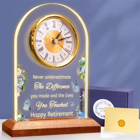 Amazon.com: Light Up Quartz Clock Retirement Gifts for Women Men ...
