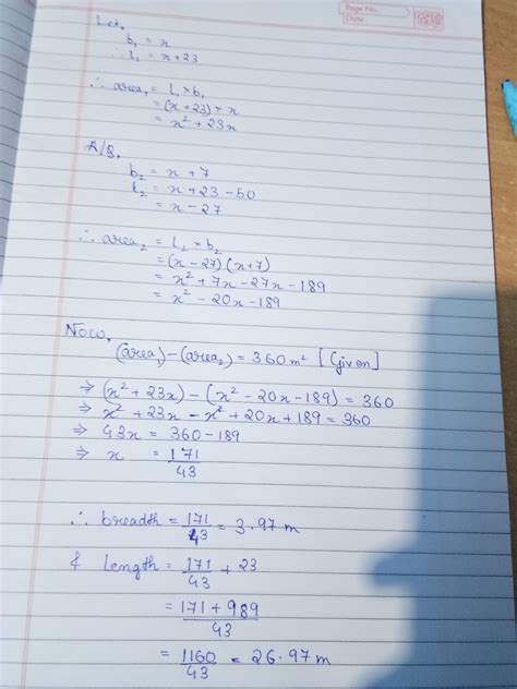 the length of a rectangular plot of land exceeds its breadth by 23 M if ...