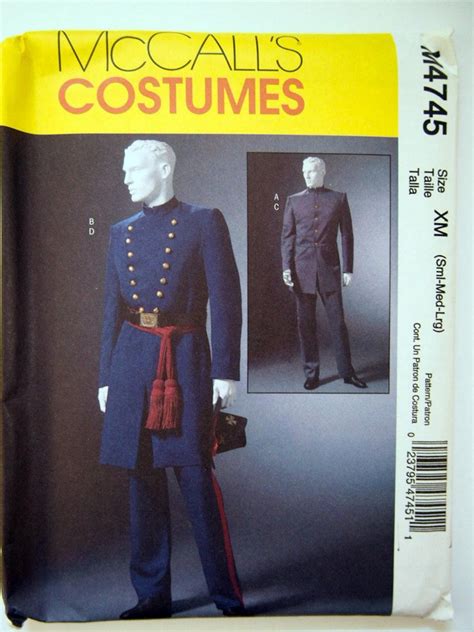 Mccall's 4745, Military Uniform Costume for Men, Civil War Costume ...