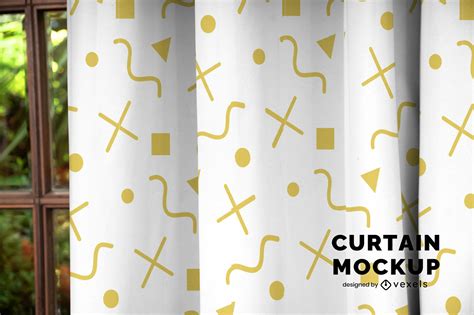 Curtain Mockup Design PSD Editable Template