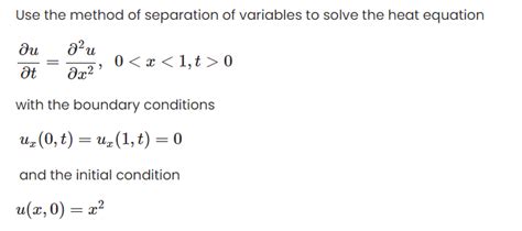 Image result for Using Separation Method for Heat Equation