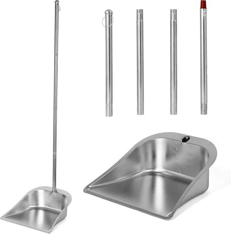 Large Size Heavy Duty Dustpan with Long Handle, VOOWO 43" Stainless ...