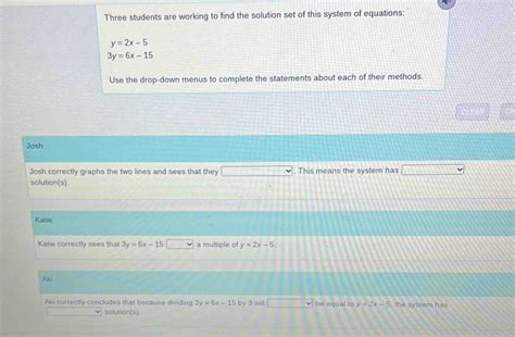 Solved: Three students are working to find the solution set of this ...