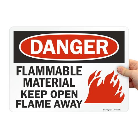 SmartSign “Danger - Flammable Material, Keep Open Flame Away” Label ...