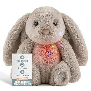 Gemma Joy Bedtime Bunny Baby Soother with Cry Activated Sensor, Plush ...