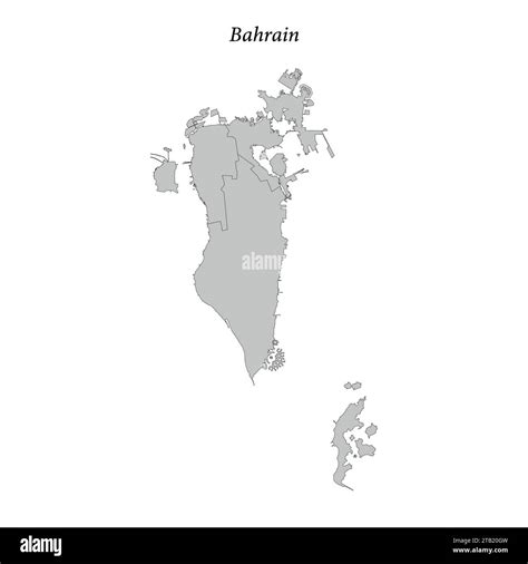 Simple flat Map of Bahrain with district borders Stock Vector Image & Art - Alamy