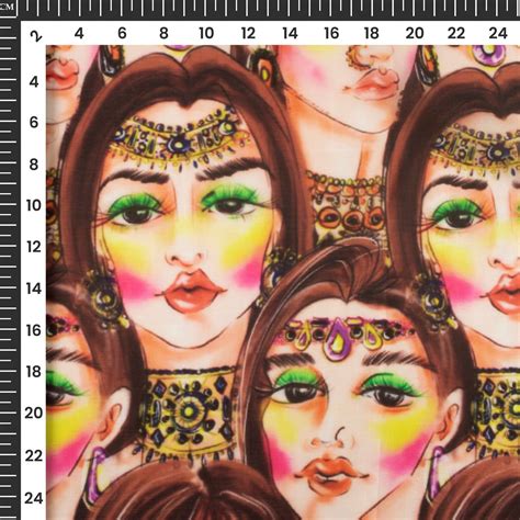 Impressive Quirky Digital Print Organza Satin Fabric – Fabcurate