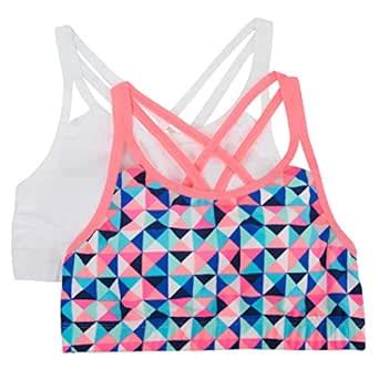 Buy Fruit of the Loom Big Girls' Crop Strappy Back Bra (Pack of 2 ...