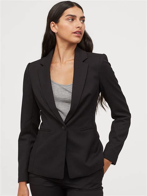Buy H&M Women Black Solid Fitted Blazer - Blazers for Women 10687468 ...