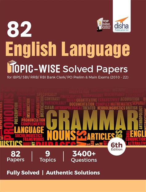 Buy 82 English Language Topic-wise Solved Papers for IBPS/ SBI/ RRB ...
