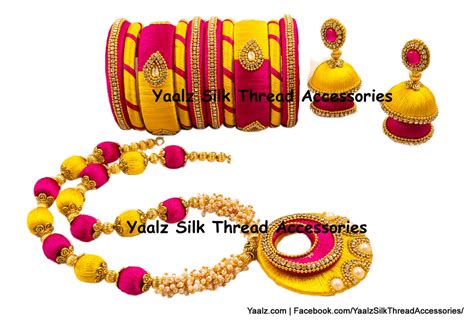 Yaalz Silk Thread Heavy Pearl Necksets With Partywear Set Bangles & 2