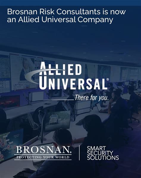 Not surprised that Allied Universal acquired Brosnan Risk Consultants ...