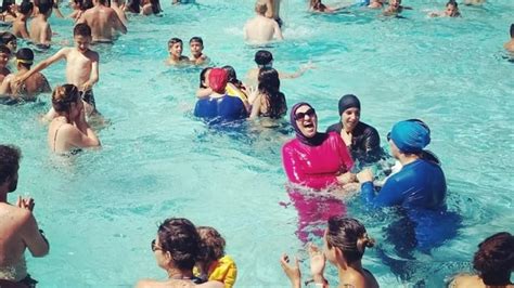 France shuts down two swimming pools after women defy burkini ban ...