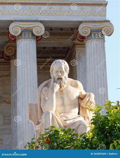 Socrates The Greek Philosopher Statue On Blue Sky Background Stock ...