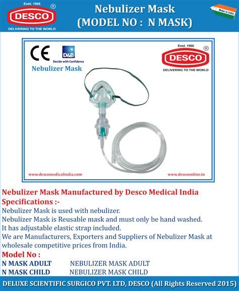 Nebulizer Mask Reusable - Manufacturers, Suppliers & Exporters India