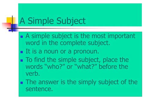 PPT - Simple Subjects and Verbs PowerPoint Presentation, free download ...