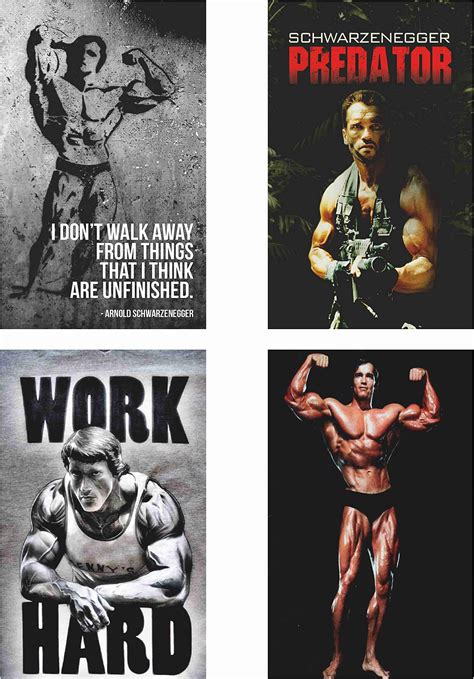 BALDAU PRINTS Arnold Schwarzenegger Combo Poster Set of 4 Posters ...