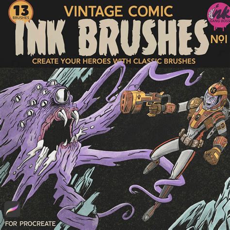 Vintage Comic Ink Brushes for Procreate | Free download