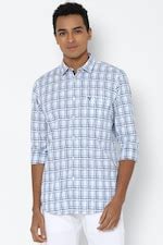 Buy Men Blue Regular Fit Check Full Sleeves Casual Shirt Online ...