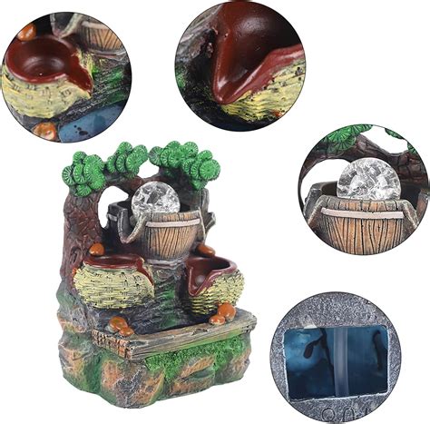Buy 110V Desktop Fountain Ornament Rockery Water Fountain with Led ...