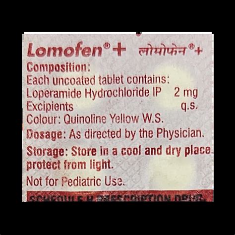 LOMOFEN PLUS 2MG TABLET 20'S Price, Uses, Side Effects & Substitutes ...