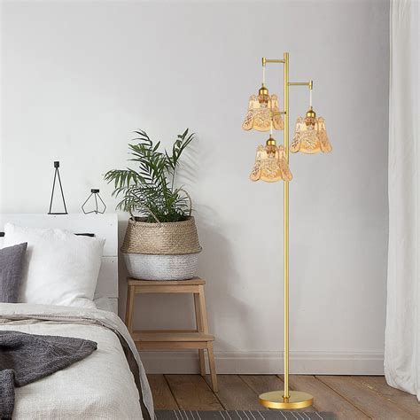 Rosdorf Park Mid-Century Modern Brass Tree Floor Lamp - 3-Light ...