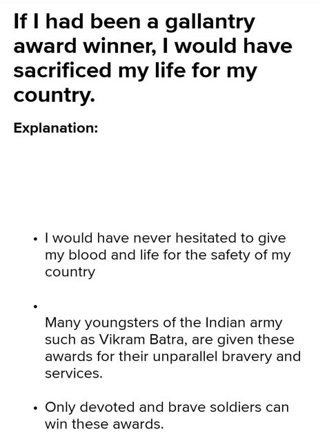 speech on If I had been a Gallantry award winner what I have done for ...