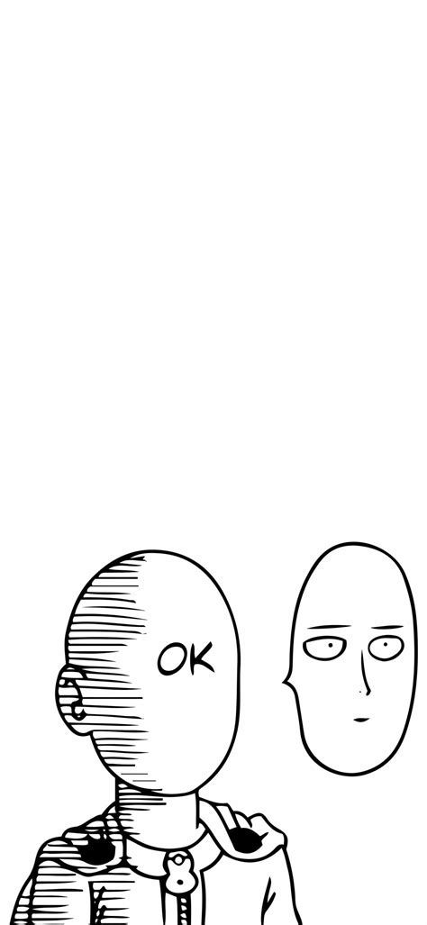 One-Punch Man Saitama OK Sketch Wallpapers - White Wallpapers