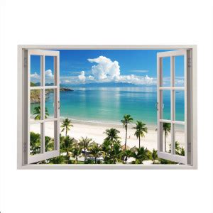 Impression Wall 58 cm Beach Nature Window Illusions Vinyl Multicolor ...