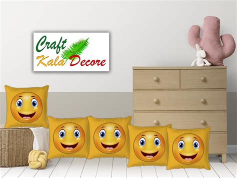 Buy Organifly Living Products Cute Smiley Emoji Cushions Pack of 5 size ...