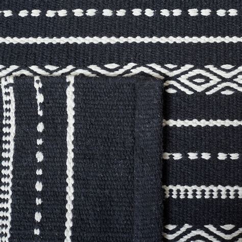 Safavieh Kilim Zlatana 2 x 9 (ft) Cotton Black/Ivory Rectangular Indoor ...