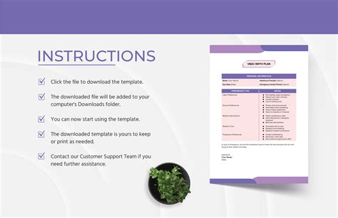 VBAC Birth Plan Template - Download | Template.net