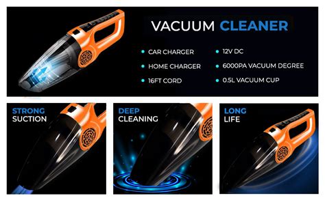 GK-JLPV Powerful Portable & High Power 4500PA 120W 12V Car Vacuum ...