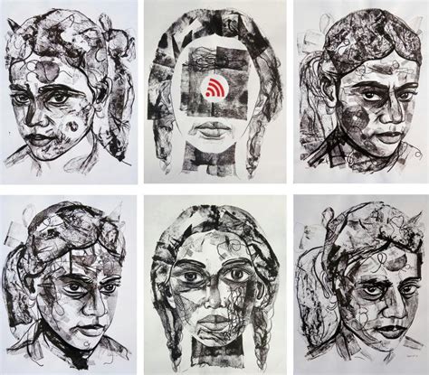 "Adolescent Conversation": Grey Acrylic Painting by Shyamal Roy ...