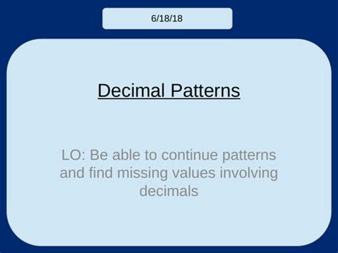 Image result for Decimal Patterns