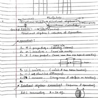 Handwritten notes: Relational Algebra - Database Management System ...