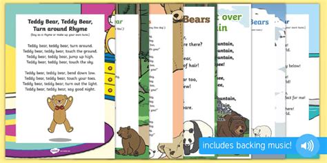 Bears Songs and Bear Nursery Rhymes Resource Pack - Twinkl