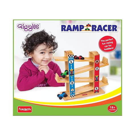 Buy Funskool Giggles Ramp Racer - Wooden Racing Toy with 3 Mini Cars ...