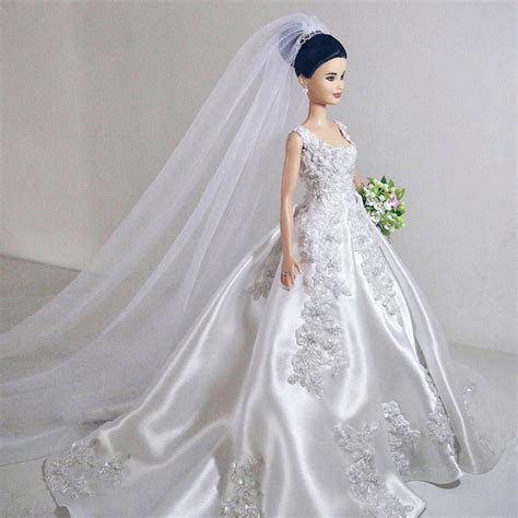 Image may contain: 1 person, wedding | Barbie wedding dress, Doll wedding dress, Barbie bridal