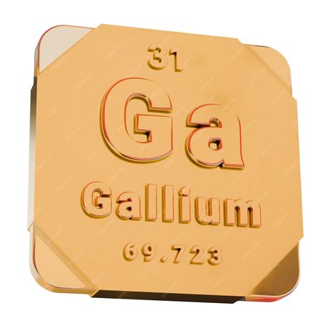 Premium Photo | 3D Golden Icon Gallium Ga Element from Periodic Table