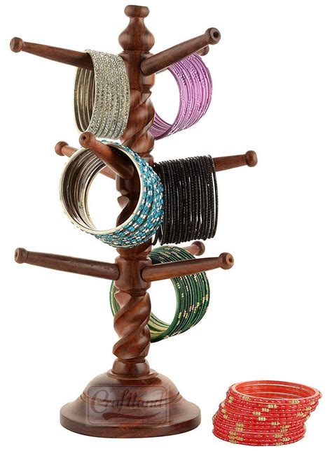 Craftland wooden handmade tree shape bangle/jewellery holder/organizer ...