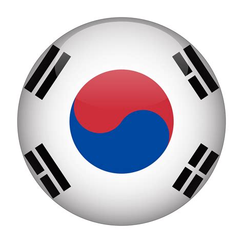 South Korea 3D Rounded Flag with Transparent Background 15271989 PNG