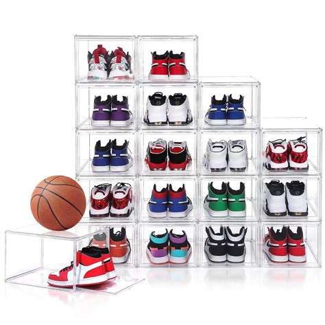 BVBOX 12 Pack Shoe Box Shoe Orgainzer Clear Shoe Storage Boxes XL Clear ...
