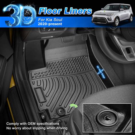 Snapklik.com : Floor Mats For Kia Soul 2020-2025 2026, All Weather ...