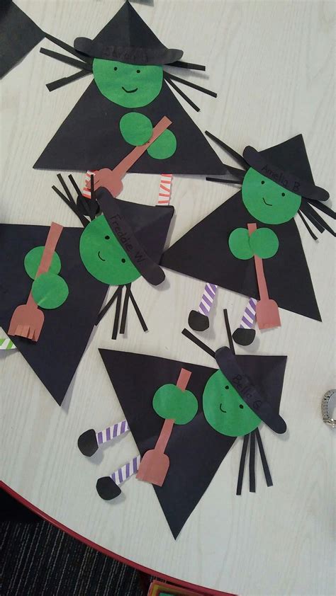 Simple shape witches | Halloween crafts, Halloween crafts preschool, Halloween arts and crafts